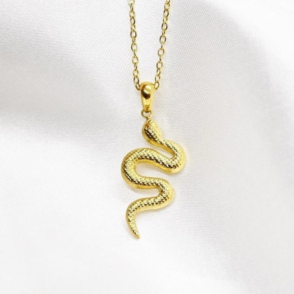 Minimal Gold Snake Necklace